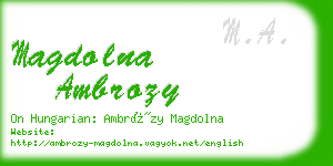 magdolna ambrozy business card